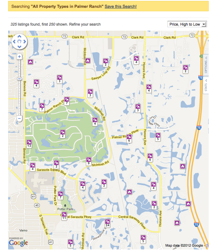 Real Estate in Palmer Ranch Map